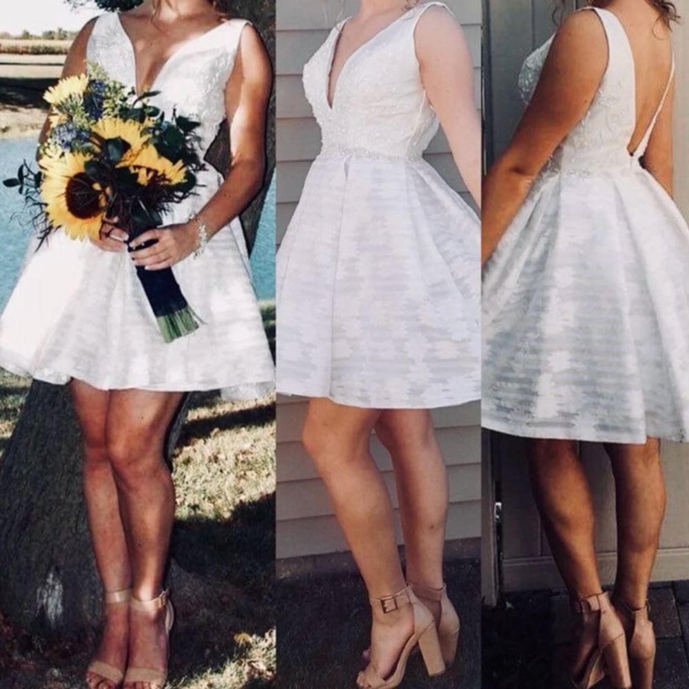 White shirt homecoming dress